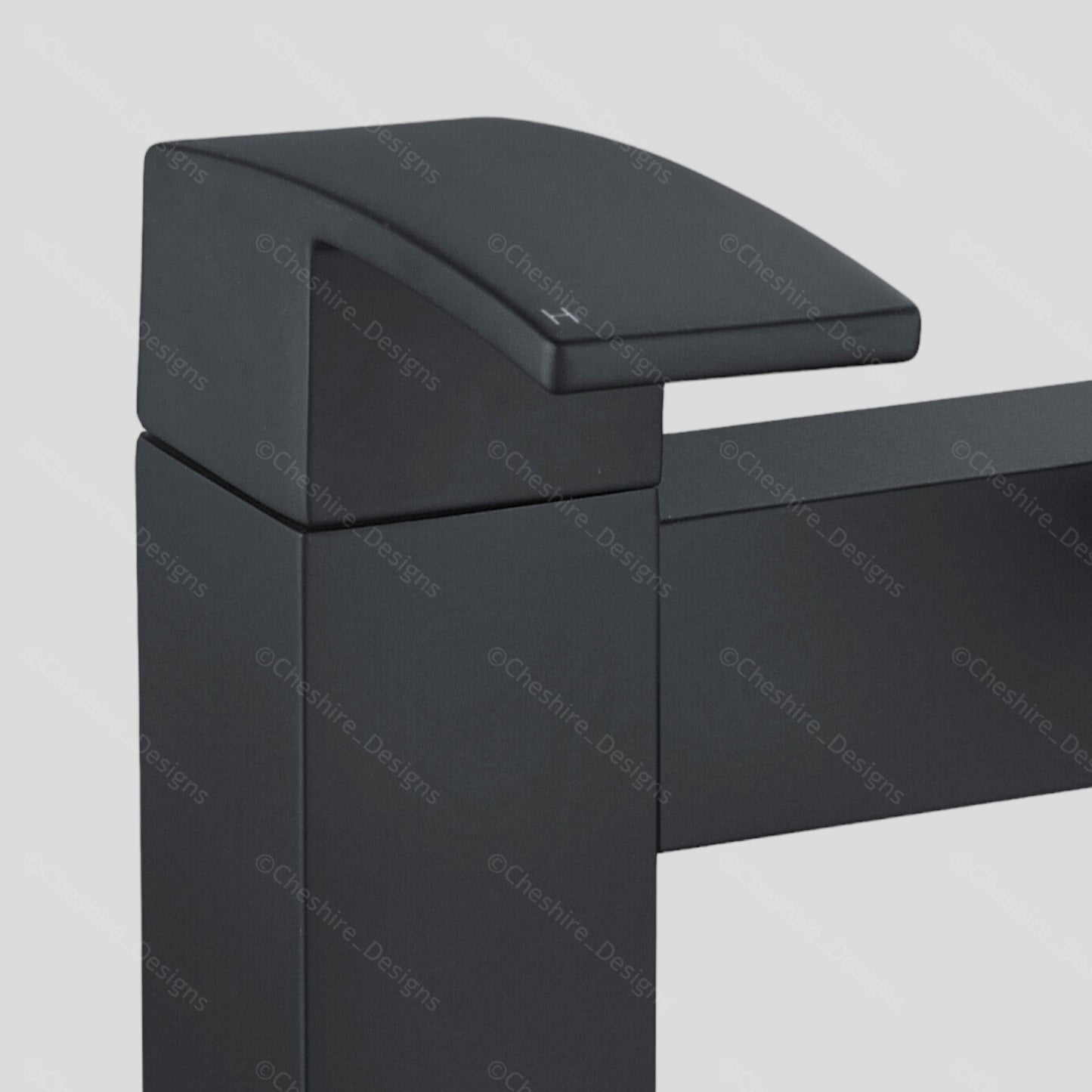 Black Bath Tap Waterfall Mixer Mono Square Modern Faucet Bathroom